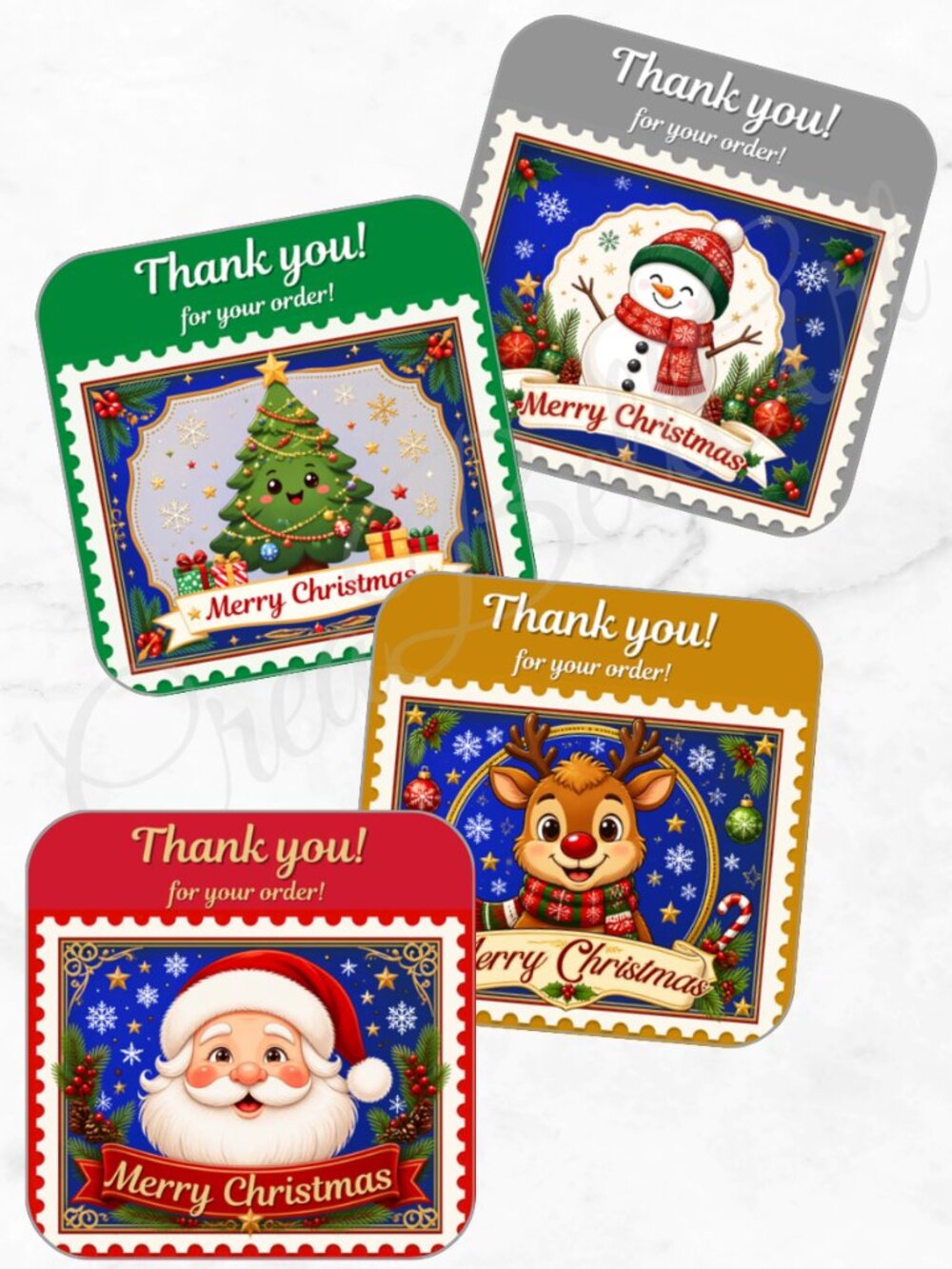 60 Pack Christmas Thank you Cards
